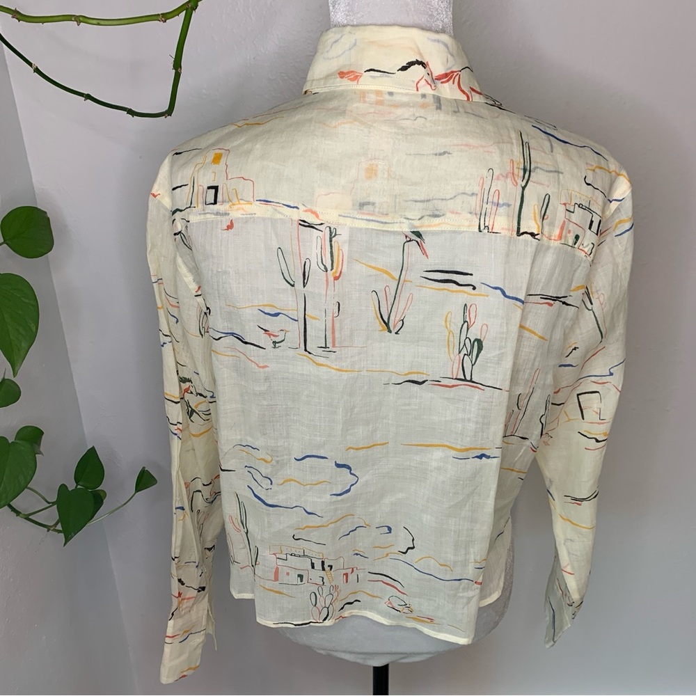 Banana Republic Boxy Cropped Ramie Shirt Size XS - Picture 4 of 10